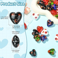 30шт 5 цвета стеклянные бусины Миллефиори ручной работы LAMP-CJ0002-42