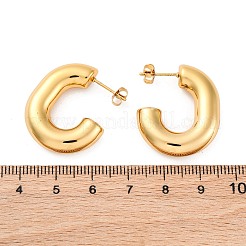 Серьги-гвоздики из нержавеющей стали 304 в форме буквы С&nbsp;LS-EJEW-A125-11G