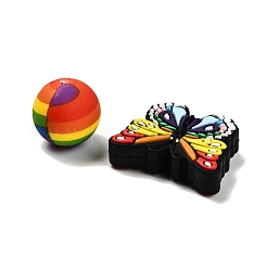 25 шт. бабочка и круглые силиконовые бусины-фокусы&nbsp;SIL-L005-02F