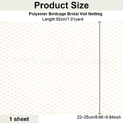 Сетка для свадебной фаты в виде птичьей клетки из полиэстера AJEW-WH0471-102B