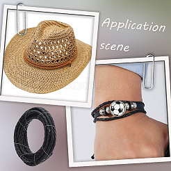 10 ярд двухцветного плетеного кожаного шнура&nbsp;WL-CL0001-08