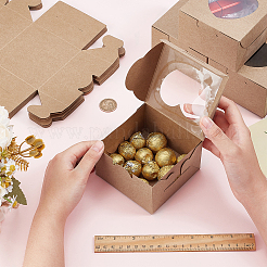 Квадратные подарочные коробки для хранения кексов из крафт-бумаги CON-WH0095-95B