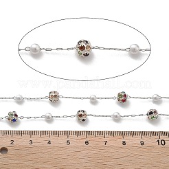 Цепочки ручной работы из искусственного жемчуга и страз из АБС-пластика CHS-L028-04P