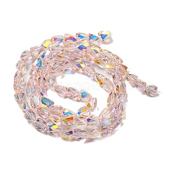 Прозрачные стеклянные бусины гальваническим пряди GLAA-G116-03A-AB01