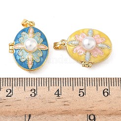 Латунь эмаль Locket подвески KK-F923-02B-G
