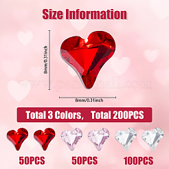 200шт 3 цвета стеклянные кабошоны со стразами GGLA-FH0001-02