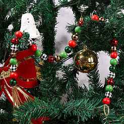 Расписные бусы из натурального дерева WOOD-SZ0001-08