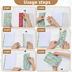 Обложка для книги из полиэстера с закладкой из веревки OFST-WH0012-001