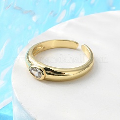 Кольцо-солитер с каплевидным кубическим цирконием для нее RJEW-C017-10G-RS