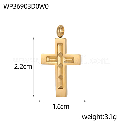 Подвески-крестики из нержавеющей стали 304 STAS-OY004-48G