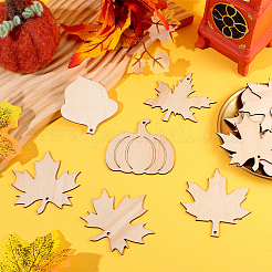 50 комплект незаконченных деревянных вырезных листьев из клена&nbsp;DIY-SP0006-74