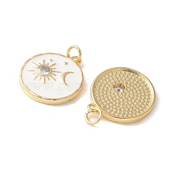 Подвески из латуни с микропаве из прозрачных кубических цирконий и эмали&nbsp;KK-Q031-13G