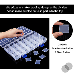 3 шт. прямоугольные полипропиленовые (ПП) контейнеры для хранения бусин&nbsp;CON-PH0002-47