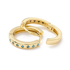 Настоящие позолоченные серьги-кольца Huggie из 18-каратного циркония для девочек и женщин EJEW-I260-01G-NR