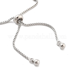 Браслеты-слайдеры с прямоугольной цепочкой из латуни и прозрачным кубическим цирконием BJEW-YWC0002-05B-P