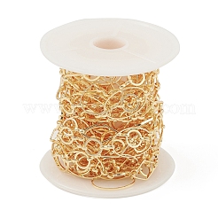 Латунные овальные цепочки с кольцами и ромбовидными звеньями CHC-M025-22G