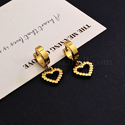 Элегантные полые серьги-кольца из нержавеющей стали в форме сердца HL4677