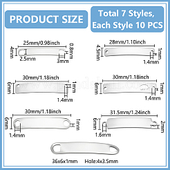 70 шт. 7 стиля 201 звеньев/соединителей из нержавеющей стали&nbsp;STAS-UN0063-38