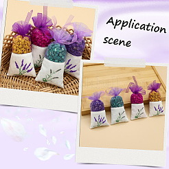 25 шт. мешочки для хранения сухоцветов из хлопковой органзы с набивным рисунком и лентой&nbsp;ABAG-SP0001-56A
