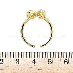 Латунные микро проложить манжеты кольца кубического циркония RJEW-D322-06G