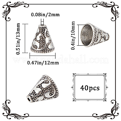 40 шт. конусные бусины из сплава в тибетском стиле&nbsp;FIND-SC0007-94