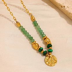 Женские бусины с подвеской-диском из нержавеющей стали HX3961