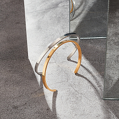 2шт. 2-х цветные браслеты-манжеты из нержавеющей стали 304&nbsp;BJEW-UN0001-26