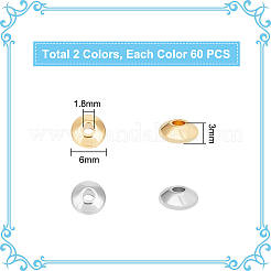120 шт. 2-х цветные разделительные бусины из нержавеющей стали 304&nbsp;STAS-UN0050-37
