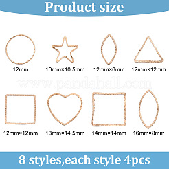 32 шт. 8-х стильное латунное соединительное кольцо&nbsp;KK-AR0003-06