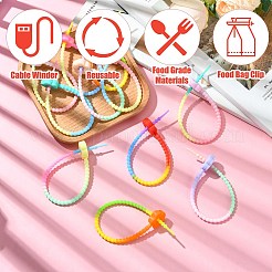 24 шт. 12 стиля градиентных силиконовых кабельных стяжек&nbsp;SIL-CJ0003-09