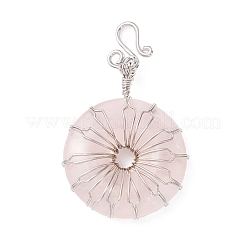 Естественно розового кварца большие кулоны G-P459-01P-G