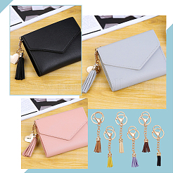 12шт 6 цвета искусственной замши кисточки брелок-подвеска&nbsp;KEYC-WR0001-30G