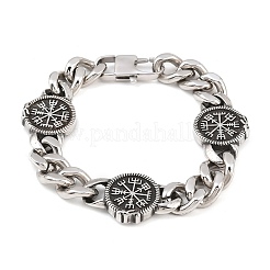 Браслеты с компасом викингов из нержавеющей стали 304 BJEW-D379-15ASP