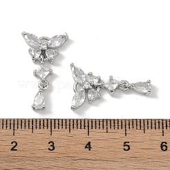 Латунные микропаве прозрачные подвески с фианитом&nbsp;X-KK-S367-10B