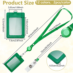 24 шт. двухцветный держатель для удостоверения личности из искусственной кожи с прозрачным окошком&nbsp;AJEW-WA0001-44