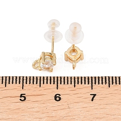 Латунные серьги-гвоздики из циркония&nbsp;LS-EJEW-A155-03A-G