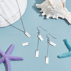 6 шт. 925 прямоугольные подвески из стерлингового серебра с тиснением и соединительными кольцами FIND-PH0023-56