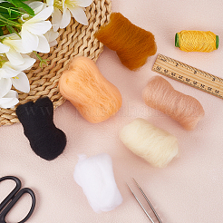 18 шт. 6-х цветная шерстяная ровница своими руками&nbsp;DIY-SP0005-70C