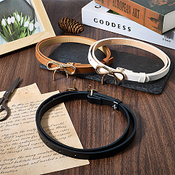 3 шт. 3 цвета сплава бант PU кожаный ремень цепь для женщин AJEW-CL0001-14B