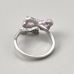 Манжеты из латуни с микро паве кубический цирконий для женщин RJEW-WH0002-40B