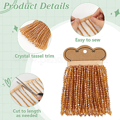 1 ярд стеклянной бисерной ленты с кисточками&nbsp;OCOR-BC0007-52A