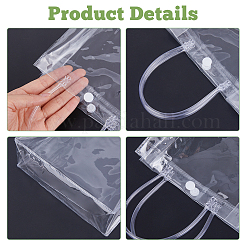 Прозрачные подарочные пакеты из ПВХ с ручкой CON-WH0088-69