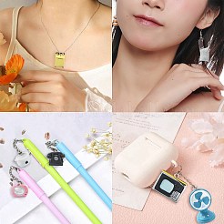 40шт 8 стиля непрозрачные подвески из смолы RESI-CJ0003-51