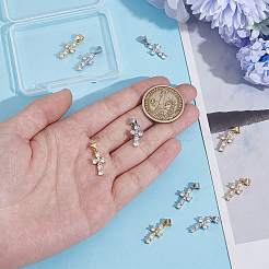 10 шт. 2 цвета латунные подвески с микропаве и кубическим цирконием&nbsp;ZIRC-WR0001-09