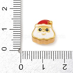 Рождественские латунные эмалевые европейские бусины KK-F922-03A-G