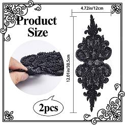 Аппликация из бисера с цветочным узором&nbsp;DIY-WH0297-44B