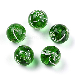 Бусины ручной работы бусины серебряной фольгой&nbsp;LAMP-N029-019-A02