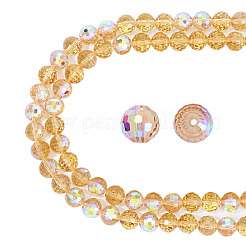 2 нить прозрачных гальванических стеклянных бусин&nbsp;EGLA-TA0001-77