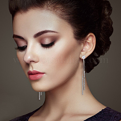 6 пара сережек-гвоздиков с подвесками из кристаллов и стразами в двух стилях EJEW-FI0001-43