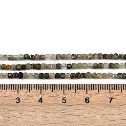 Нити бусин из натурального зеленого рутилированного кварца G-RM2025-C38-A